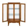 Mesnt Curio Cabinet Lighted Curio Diapaly Cabinet with Adjustable Shelves and Mirrored Back Panel, Tempered Glass Doors (Oak, 3 Tier) view 4