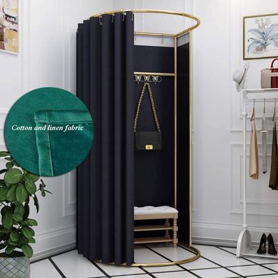 Dressing Room for BoutiquePrivacy Screen Mobile Dressing Changing Room, Privacy Screen Partition for Office U-Type Track Locker Room Strong Load-Bearing Shading Curtain Kit ( Color : Black , Size : 85
