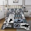 Western Cowboy Kids Bedspread King Size,Horseshoes Cactus Rustic Farmhouse Coverlet Set,Boys Girls Adults Room Decor,Arrow Geometric Plaids Quilted Coverlet,Blue Retro Bedding Quilt,2 Pillowcases view 2