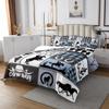 Western Cowboy Kids Bedspread King Size,Horseshoes Cactus Rustic Farmhouse Coverlet Set,Boys Girls Adults Room Decor,Arrow Geometric Plaids Quilted Coverlet,Blue Retro Bedding Quilt,2 Pillowcases view 3