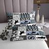 Western Cowboy Kids Bedspread King Size,Horseshoes Cactus Rustic Farmhouse Coverlet Set,Boys Girls Adults Room Decor,Arrow Geometric Plaids Quilted Coverlet,Blue Retro Bedding Quilt,2 Pillowcases view 4