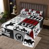 Rustic Farmhouse Horse Kids Bedspread Twin Size,Western Cowboy Cactus Coverlet Set,Boys Girls Adults Room Decor,Geometric Plaids Arrows Boho Quilted Coverlet,Red Xmas Bedding Quilt,1 Pillowcase view 1