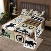 Manfei Western Cowboy Kids Bedspread Twin Size,Horseshoes Cactus Arrows Plaids Patchwork Coverlet Set,Boys Girls Adults Room Decor,Rustic Farmhouse Quilted Coverlet,Country Bedding Quilt,1 Pillowcase view 1