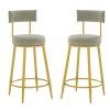 LaseVe Bar Stools Bar Stools Dining Chair Bar Stools Set of 2 with Velvet Covered Backrest and Metal Footrest for Breakfast Bar Counter Kitchen and Home for Kitchen Island view 1