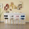 LaseVe Bar Stools Bar Stools Dining Chair Bar Stools Set of 2 with Velvet Covered Backrest and Metal Footrest for Breakfast Bar Counter Kitchen and Home for Kitchen Island view 2