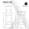 LaseVe Bar Stools Bar Stools Dining Chair Bar Stools Set of 2 with Velvet Covered Backrest and Metal Footrest for Breakfast Bar Counter Kitchen and Home for Kitchen Island view 3