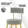 LaseVe Bar Stools Bar Stools Dining Chair Bar Stools Set of 2 with Velvet Covered Backrest and Metal Footrest for Breakfast Bar Counter Kitchen and Home for Kitchen Island view 4