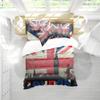 Boasorte Retro British Flag Design Duvet Cover Set | UK Flag Big Ben Union Jack Prints Bedding Set | with Soft Duvet Cover+2 Pillow Shams(3pcs) or Sheet (4pcs) (D,Full-3PCS) view 1