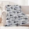 Custom Airplane Baby Blanket Soft Flannel Fuzzy Warm Plush Lightweight Throw for Bed Couch Sofa Camping Good Gift for Kid Boy Girl Teen 60''x 80'' for Adult view 3