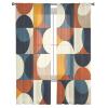 Victoroes Mid Century Sheer Curtains 96 Inches Long, Navy Blue Gray Color Block Abstract Geometry Window Treatment Panels Rod Pocke Curtain Voile Drapes for Bedroom/Living Room Each 52" W x 96" L view 2