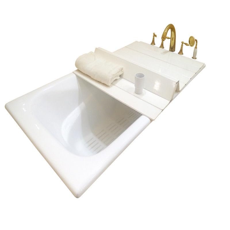 Aimery Bathtub Tray Bathtub Cover 0.5in Thickness PVC Anti-dust Folding Dust Board Bathtub Insulation Cover, Shutter Bath Lid for Milk Baths Spa (Size : 31x71x0.5in)