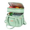 AIJIEKE Lunch Box Insulated Lunch Bag, Large Leakproof Double Deck Lunch Tote for Work, Double Layer, Adult Reusable, For Picnic, Beach, Meal Prep Dual Compartment Lunch Bags, Green view 1