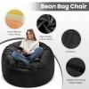 American Century Home Memory Foam Bean Bag Chair, Oversized Sofa for Adults, Teens & Kids, Removable Velvet Cover, Ultra Comfortable for Gaming, Bedroom, Living Room, or Dorm(Black, 4ft w/Footstool) view 4