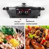 Electric BBQ Grill Indoor Electric Grill Square Black Dual Control Soup Roast Smoke Free Non-Stick Pan Electric Baking Pan Household Barbecue Dish Electric Hot Pot 1500W [Energy Class A],Port view 2