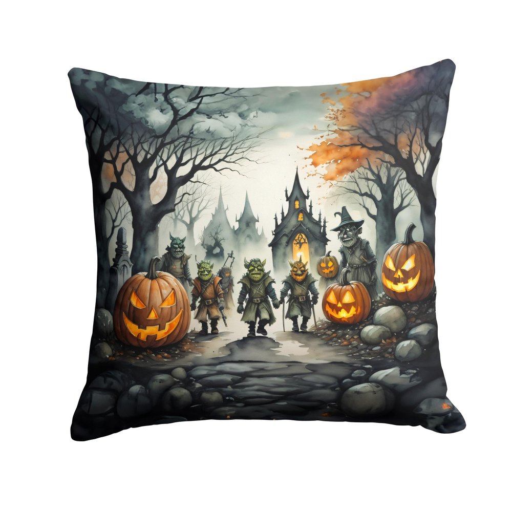 Caroline's Treasures DAC2262PW1818 Orcs Spooky Halloween Throw Pillow Machine Washable, Indoor Outdoor Decorative Pillow for Couch, Bed or Patio, 18Hx18W