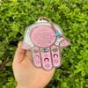 A&S Mezuzot Hamsa Hand Evil Eye Charm- Wall Dcor Protection English/Hebrew Blessings Amulet Home/Business Good Luck Charms (Pink, English Blessing) view 2