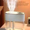 Fockety Humidifier, 2.2L Water Triple Nozzle Design Quiet Cool Mist Humidifier Colorful Sleep Ambience Light USB Charging 2 in 1 Oil Diffuser Humidifiers for Bedroom view 4