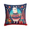 Caroline's Treasures DAC1193PW1414 Llama Christmas Fabric Decorative Pillow Machine Washable, Indoor Outdoor Decorative Pillow for Couch, Bed or Patio, 14Hx14W view 1