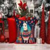 Caroline's Treasures DAC1193PW1414 Llama Christmas Fabric Decorative Pillow Machine Washable, Indoor Outdoor Decorative Pillow for Couch, Bed or Patio, 14Hx14W view 2