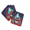 Caroline's Treasures Llama Christmas Foam Coaster Set of 4 Cup Coasters for Indoor and Outdoor, Coaster for Tabletop Protection, Anti Slip, Mouse pad Material view 1