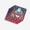 Caroline's Treasures Llama Christmas Foam Coaster Set of 4 Cup Coasters for Indoor and Outdoor, Coaster for Tabletop Protection, Anti Slip, Mouse pad Material view 4