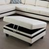 AYCP Bonded Leather Storage Ottoman 37x24.5x16.5H for ApartmentHouseLiving RoomOffice (White&Black 2, Ottoman) view 2