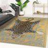 Mid Century Modern Spotted Leopard Print Area Rug Blue Red Wildlife Collection Rug for Livingroom Bedroom Diningroom Soft Foldable Washable Stain Reistant Carpet 9x12 view 1