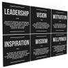 6X Motivational canvas, wall art for bedroom and office, inspirational black and white canvas poster, motivational poster set, decor bundle for home, wall pictures for living room (6x - 8 x 8 in) view 1