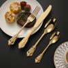 24 Piece Silverware Set Service for 6,court Retro Steel Flatware Set,Mirror Polished Cutlery Utensil Set,Durable Home Kitchen Eating Tableware Set,Include Fork Knife Spoon Set,Dishwasher Safe view 2