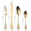 24 Piece Silverware Set Service for 6,court Retro Steel Flatware Set,Mirror Polished Cutlery Utensil Set,Durable Home Kitchen Eating Tableware Set,Include Fork Knife Spoon Set,Dishwasher Safe view 4
