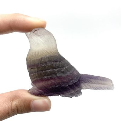 AAKOMA 1pc Natural Fluorite Bird Animals Crystal Stone Carved Figurine Stone Room DecorationCrystals NaturalReiki Decoration