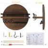 Gurfuy Key Holder for Wall with Shelf - Wood Mail Organizer and Rack with Shelf Hooks Wall Mounted for Entryway Decor Magazines Letter Storage Farmhouse Living Room Bedroom Doorway (Rustic Brown) view 2