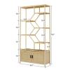 Mesnt Bookcase Shelf, Bookshelf 7 Tiers Bookcases Storage Rack with Cabinet for Living Room Home Office, Natural, 39.4'' W x 13.8'' D x 75.6'' H. view 2
