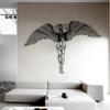 Cadeali Angel Metal Wall Decor, Metal Angel Wings Wall Decor, Large Angel Wings Wall Art, Guardian Angel, Angel Wings Wall Hanging, Angel Wall Art, Housewarming Gift (Black, 20"x26"/50x67cm) view 3