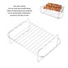 Tyenaza Air Fryer Rack, Rectangle Stainless Steel Fryer Rack Dehydrator Racks Multi Layer Rack Double Basket Fryers Accessories for Foodi DZ201 401 view 3