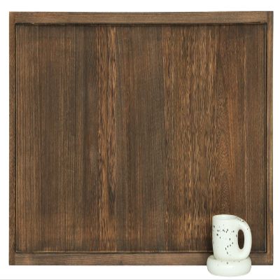 Gurfuy 40"x20" Extra Large Long Rectangle Ottoman Table Tray - Rustic Wooden Serving Tray for Farmhouse Decorative Oversized Coffee Table Trays Living Room Kitchen Counter Breakfast Brown