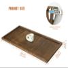 Gurfuy 40"x20" Extra Large Long Rectangle Ottoman Table Tray - Rustic Wooden Serving Tray for Farmhouse Decorative Oversized Coffee Table Trays Living Room Kitchen Counter Breakfast Brown view 2