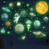 Glow in The Dark Stars Solar System Wall Decals, Star and Planets Stickers for Ceiling, Wall Sticker Decor for Kids Boys Room (Green) view 2