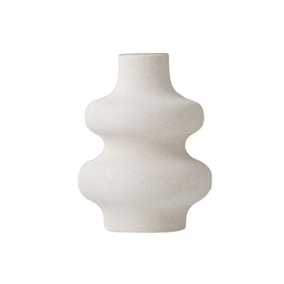 TOWINE Flower Vase Shaped Ceramic Vases Simple Modern Vases Frosted Flowers Creative Ornaments Desktop Vases Interior Decoration (Color : White, Size : 4.7 * 6.1in)