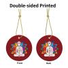 Buddha Chakra Meditation Christmas Ornaments, Ceremic Ornaments Round Porcelain Ornament Christmas Tree Office Home Decoration Xmas Souvenirs view 3