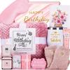 Birthday Gifts for Women, Happy Birthday Gifts for Her, Mom, Sister, Best Friend, Girlfriend, Coworker, Wife Bday Gift Ideas, Unique Relaxing Spa Birthday Gift Basket for Women Care Package w/Blanket view 1