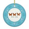 Phi Mu Monarch Butterfly Christmas Ornaments, Ceremic Ornaments Round Porcelain Ornament Christmas Tree Office Home Decoration Xmas Souvenirs view 1