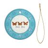 Phi Mu Monarch Butterfly Christmas Ornaments, Ceremic Ornaments Round Porcelain Ornament Christmas Tree Office Home Decoration Xmas Souvenirs view 2