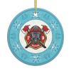 Firefighter Christmas Ornaments, Ceremic Ornaments Round Porcelain Ornament Christmas Tree Office Home Decoration Xmas Souvenirs view 1