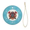 Firefighter Christmas Ornaments, Ceremic Ornaments Round Porcelain Ornament Christmas Tree Office Home Decoration Xmas Souvenirs view 2