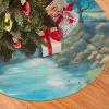 Christmas Tree Skirt 30" Plush Tree Skirt Christmas Tree Decorations for Farmhouse Xmas Holiday Home Party Decor Lots of Beautiful Dragonflies view 3
