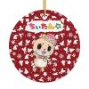 Cute Cat Chiitan Christmas Ornaments, Ceremic Ornaments Round Porcelain Ornament Christmas Tree Office Home Decoration Xmas Souvenirs view 1