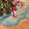 Christmas Tree Skirt 30" Plush Tree Skirt Christmas Tree Decorations for Farmhouse Xmas Holiday Home Party Decor Windmill in The Distance view 3
