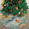 Christmas Tree Skirt 30" Plush Tree Skirt Christmas Tree Decorations for Farmhouse Xmas Holiday Home Party Decor Windmill in The Distance view 4