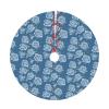 Christmas Tree Skirt 30" Plush Tree Skirt Christmas Tree Decorations for Farmhouse Xmas Holiday Home Party Decor Beautiful Roses On Blue Background view 1